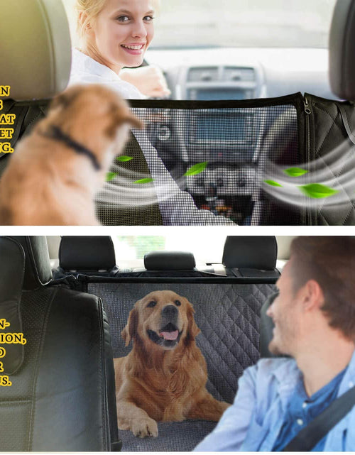 Load image into Gallery viewer, Dog Car Seat Cover for Back Seat, 100% Waterproof Back Seat Pet Cover for Dogs with Mesh Window, Scratch Prevent Antinslip Dog Hammock for Car
