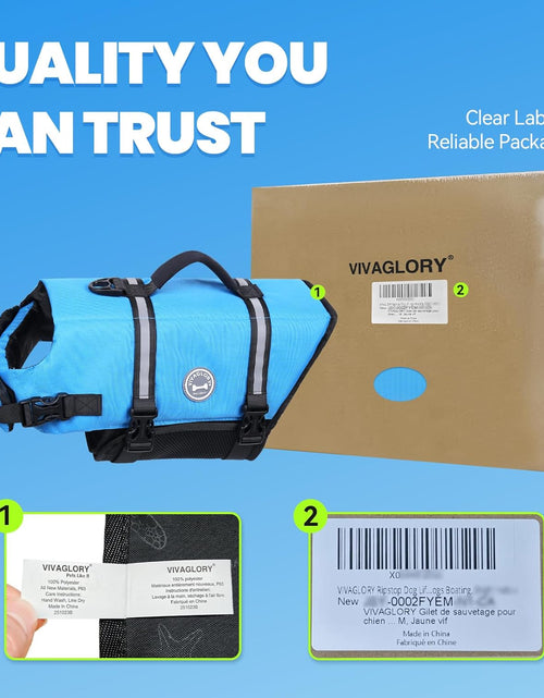 Load image into Gallery viewer, Rip Stop Dog Life Vest, Swimming Vest with Handle, Buoyancy for Doggy Puppy, Dog Life Jacket for Swimming &amp; Boating, M, Blue
