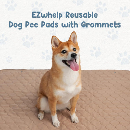 Pee Pads for Dogs - Dog & Puppy Training Pads - Rounded Corners - Washable, Reusable - Laminated, Waterproof, Sanitary Potty Protector Dog Mat - Pet Essentials