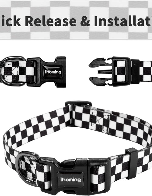 Load image into Gallery viewer, Dog Collar and Leash Set for Daily Outdoor Walking Running Training, Chess Board Design for Large Boys Girls Dogs Cats Pets, L-Up to 80LBS
