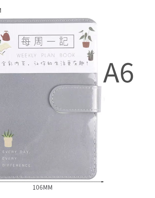 Load image into Gallery viewer, 2025 Cute Solid Color Magnetic Buckle Design 365 Day Weekly Plan Diary Planner Notebooks A6 Journal School Supplies Stationery
